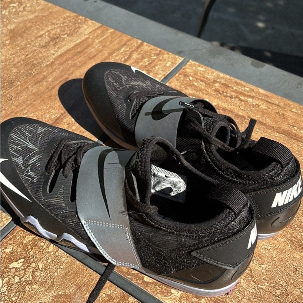 Nike Black and Gray Strap Pole Vault spikes